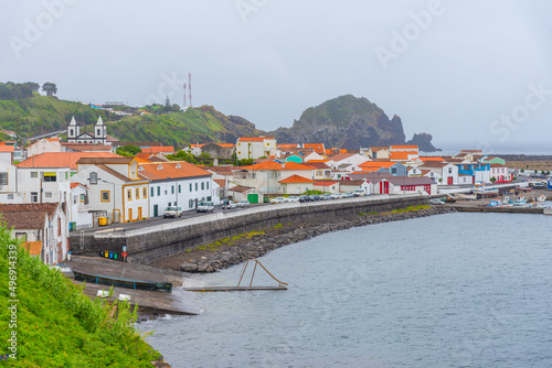 Aerial view of Lajes village at Pico island in Portugal photo