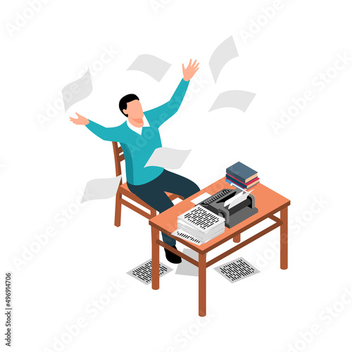 Writer Isometric Icon