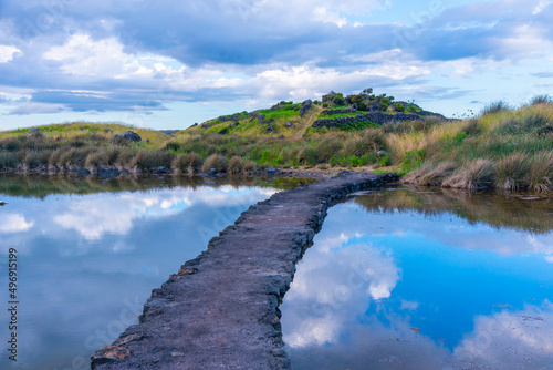 Faja dos Cubres marshes at Sao Jorge island in the Azores, Portugal photo