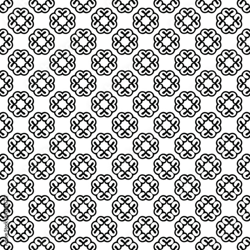 Black and white seamless pattern texture. Greyscale ornamental graphic design. Mosaic ornaments. Pattern template. Vector illustration. EPS10.