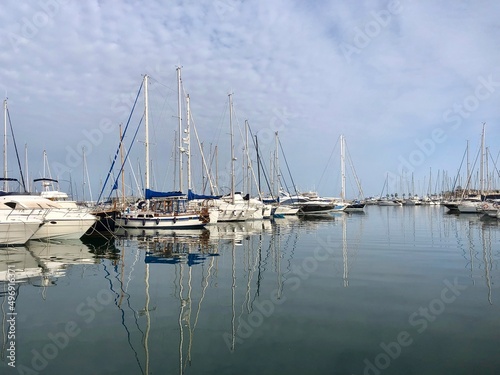 boats in the marina of Denia in spain
