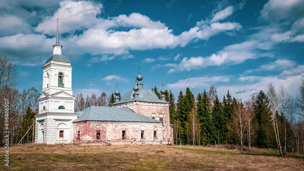 landscape ancient Orthodox church landscape ancient Orthodox church