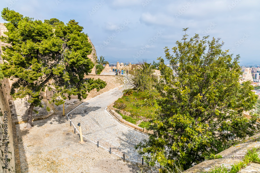 A view across the levels of the castle of Saint Ferran above Alicante on a spring day A view across the levels of the castle of Saint Ferran above Alicante on a spring day