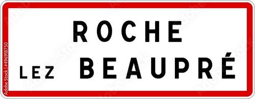 Panneau entrée ville agglomération Roche-lez-Beaupré / Town entrance sign Roche-lez-Beaupré