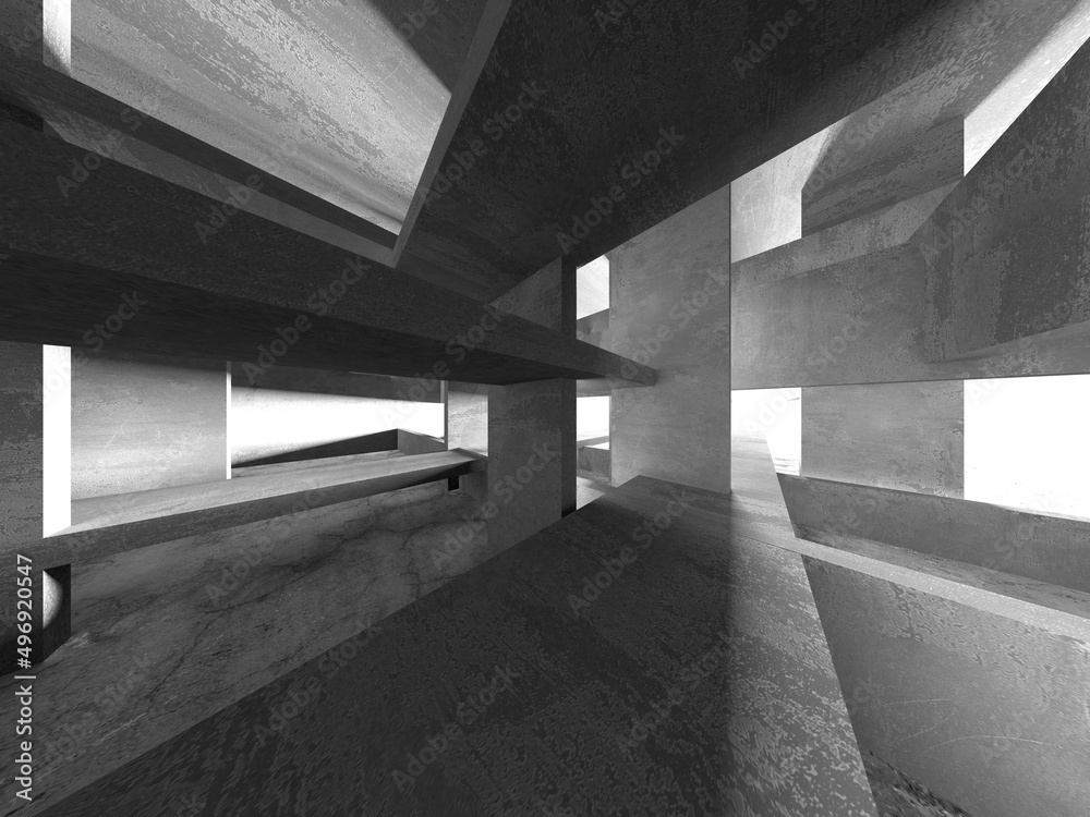 Abstract architecture interior background. Empty concrete room Abstract architecture interior background. Empty concrete room