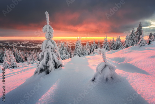 sunrise in the mountains photo