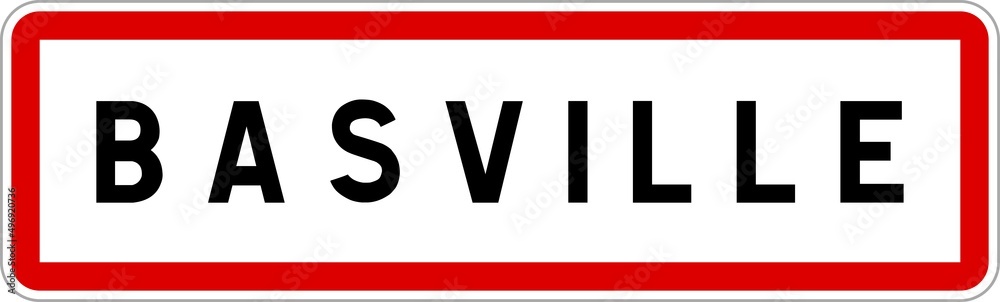 Panneau entrée ville agglomération Basville / Town entrance sign Basville