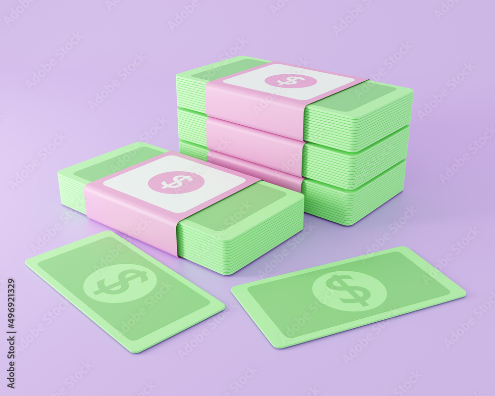 Obraz premium Banknotes.3D Money concept. 3d render illustration