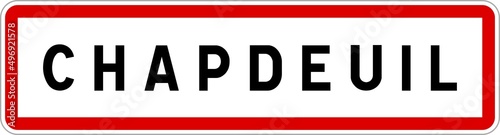 Panneau entrée ville agglomération Chapdeuil / Town entrance sign Chapdeuil