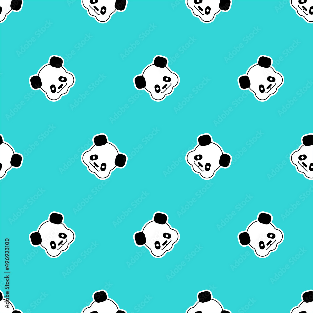 Little Panda pattern seamless. Chinese bear little kid background. beast small children texture. Vector ornament Little Panda pattern seamless. Chinese bear little kid background. beast small children texture. Vector ornament