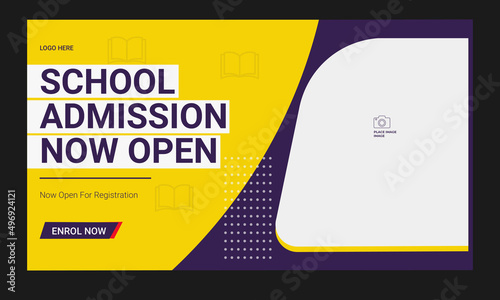 Editable kids School education admission ,you tube thumbnail, You tube video thumbnail template and web banner design for social media