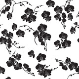 orchid white outline, black tropical flower on white background 

orchid white outline, black tropical flower on a white background, seamless pattern, graphics, hand-drawing
