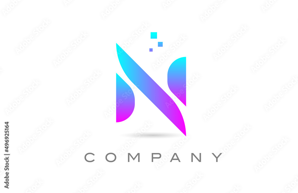 pink N alphabet icon letter logo design. Creative template for business with dots pink N alphabet icon letter logo design. Creative template for business with dots