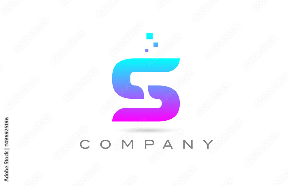 pink S alphabet icon letter logo design. Creative template for business with dots pink S alphabet icon letter logo design. Creative template for business with dots