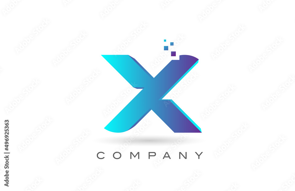 X blue dot alphabet letter logo design. Creative icon template for company and business X blue dot alphabet letter logo design. Creative icon template for company and business