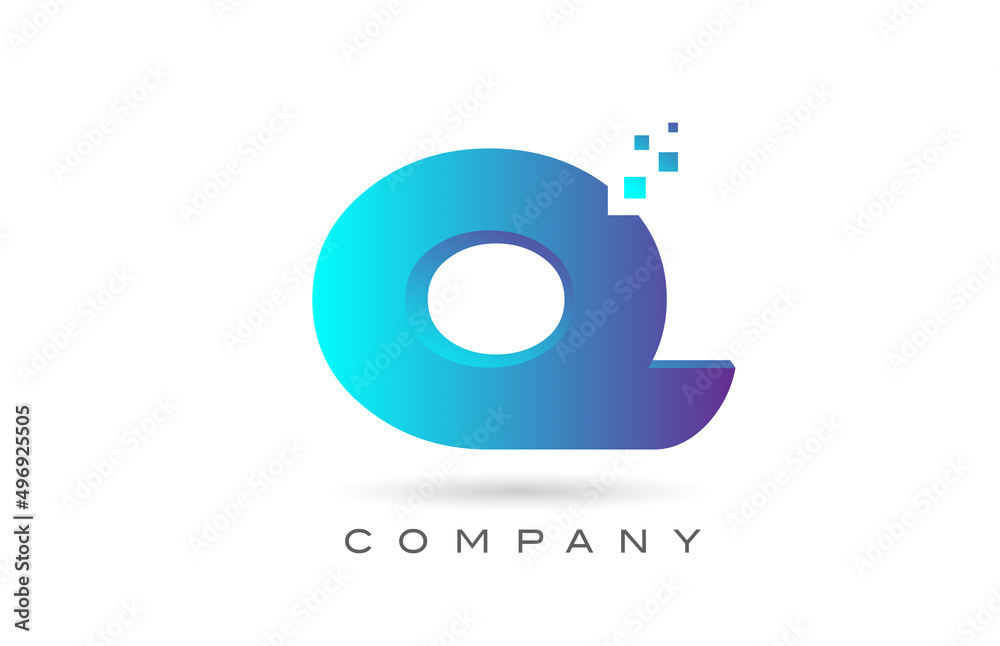 Naklejka premium Q alphabet letter logo icon design with blue dot. Creative template for company and business