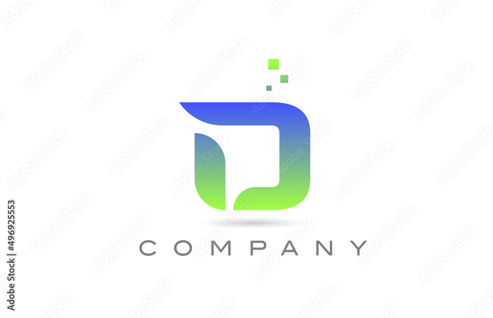 D green alphabet letter logo icon. Creative design template for business and company D green alphabet letter logo icon. Creative design template for business and company