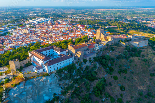 Aerial view of castle in Palmela near Setubal, Portugal photo