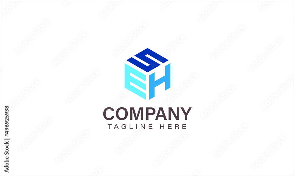 Letter SEH Logo, Three Letter Logo, Alphabet S E H Hexagon Shape Vector Icon Template