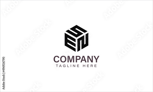 Letter SEN Logo, Three Letter Logo, Alphabet S E N Hexagon Shape Vector Icon Template