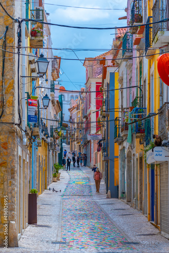 Photos Narrow street of the old town at Portuguese town Setubal