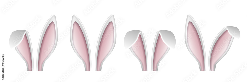 Rabbit ears. Voluminous white ears of the Easter Bunny.