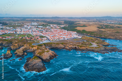 Aerial view of Porto Covo in Portugal photo