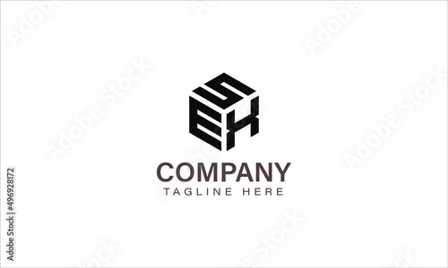 Letter SEX Logo, Three Letter Logo, Alphabet S E X Hexagon Shape Vector Icon Template