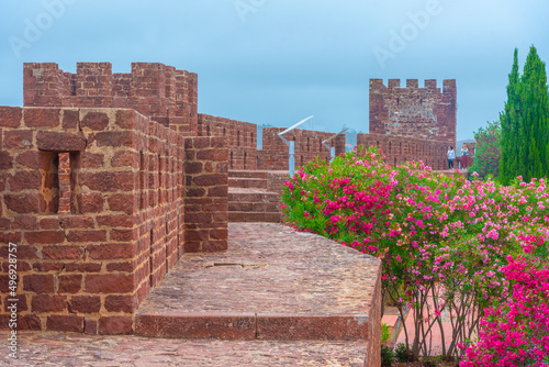 View of a castle in Portuguese town Silves photo