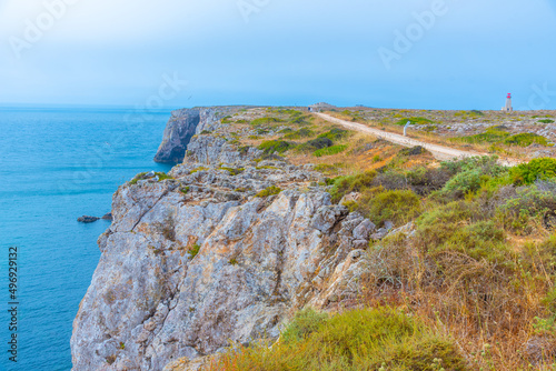 Rugged coast at Sagres in Portugal