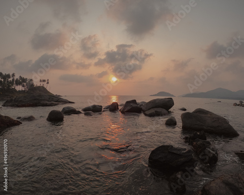 Sunset on beach photo