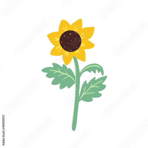 A hand-drawn sunflower icon in color