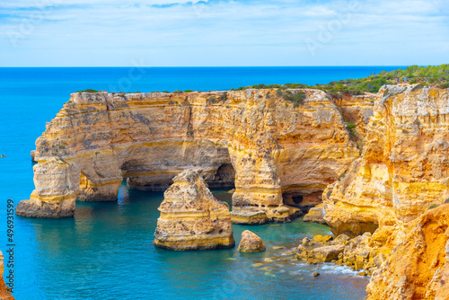 Cliffs near Benagil in Algarve region of Portugal