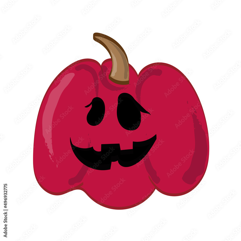 Halloween pumpkin in cartoon style isolated on white background Halloween pumpkin in cartoon style isolated on white background