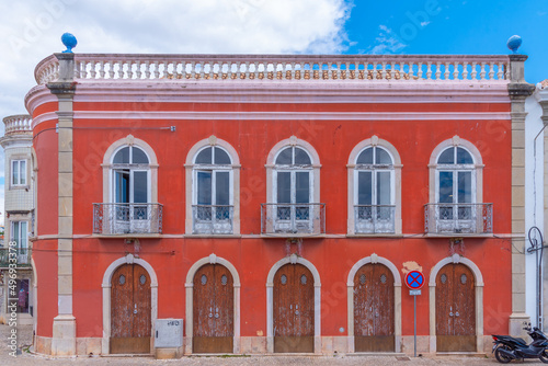 Houses on riverside of Gilao river in Tavira, Portugal