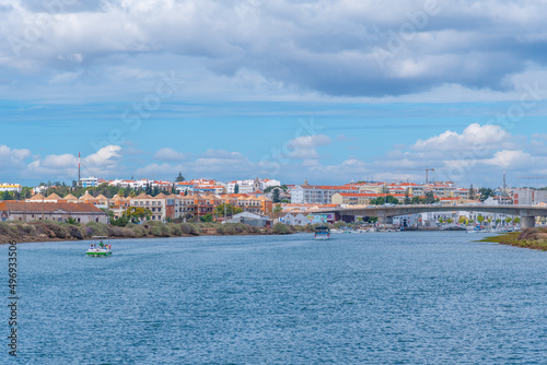Houses on riverside of Gilao river in Tavira, Portugal