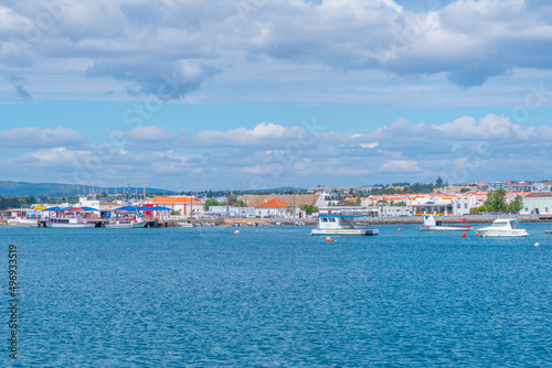 Tourist ferry bringing people to Ilha de Tavira, Portugal