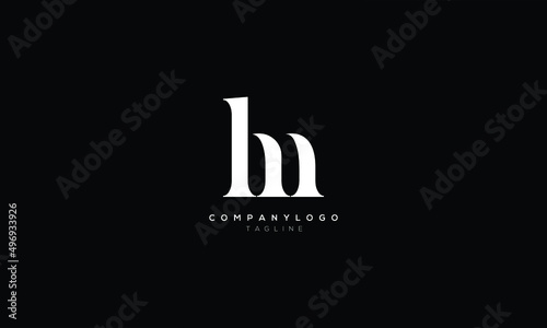 HM MH Abstract initial monogram letter alphabet logo design