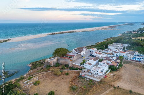 Aerial view of Cacleha Velha village in Portugal