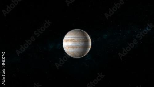 Fototapeta Naklejka Na Ścianę i Meble -  The Jupiter planet and Calisto, Europa, Ganymede, in the space.	