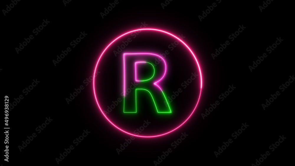 Glowing neon font. pink color glowing neon letter. Glowing neon font. pink color glowing neon letter.