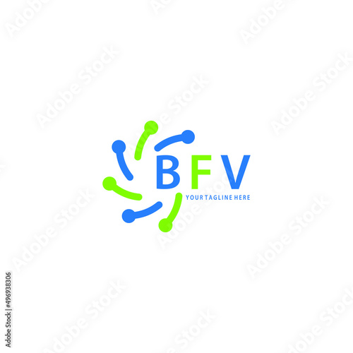 BFV logo design initial creative letter on white background.
BFV vector logo simple, elegant and luxurious,technology logo shape.BFV unique letter logo design.  photo