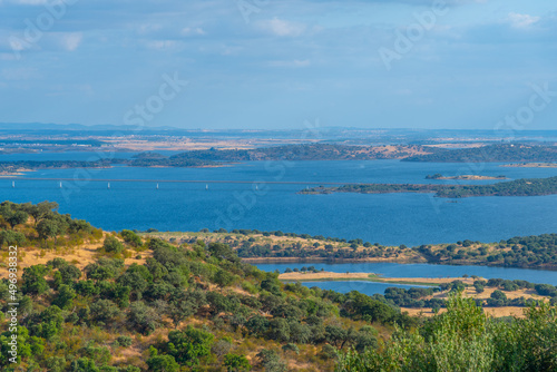 Aerial view of Alqueva lake in Portugal photo