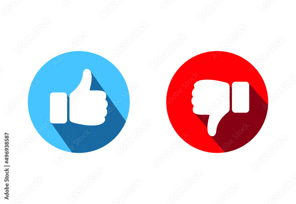 Like and Unlike icons with shadow Like and Unlike icons with shadow