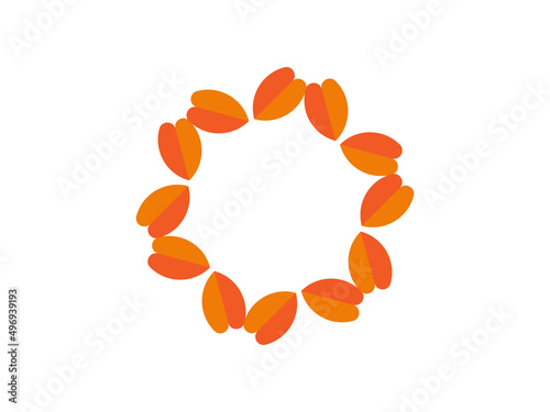 Nuts logo vector illustrator design, nuts are arranged in an circular shape