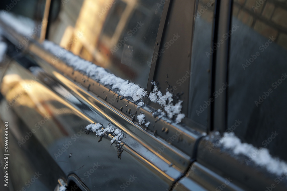 snow on the car body