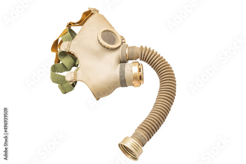 Soviet russian child Gas mask isolated on white background.