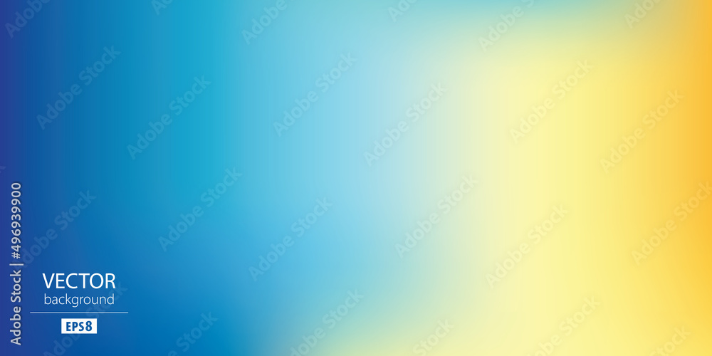 Abstract blurred gradient mesh background in blue and yellow colors of national flag of Ukraine. Poster or banner template. Easy editable soft colored EPS8 vector illustration without transparency.