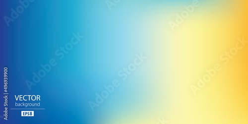 Abstract blurred gradient mesh background in blue and yellow colors of national flag of Ukraine. Poster or banner template. Easy editable soft colored EPS8 vector illustration without transparency.