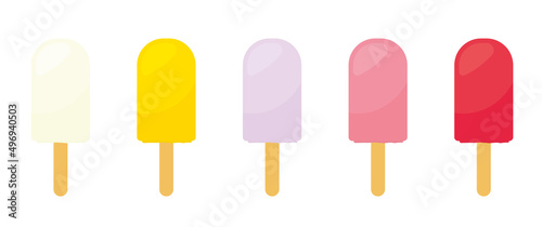 set of colorful ice lollys - vector illustration